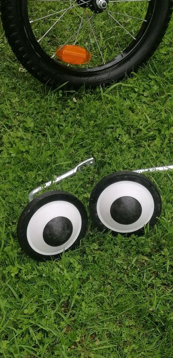 Rower Btwin pomarańczowy, hol rowerowy trail gator, kółka