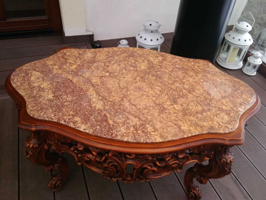 Stolik Barokowy Rzeźbiony Antyk