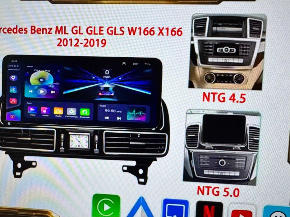 Штатна магнітола Mercedes  GL-GLS (Х166) GLE (W166, С292) Андроїд-15. 8/128
