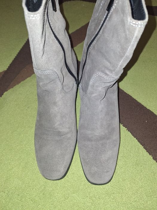 TAMARIS 40 skórka botki szare kozaczki