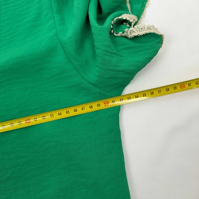 Blusa Made In Italy Verde Esmeralda com Renda M Boho
