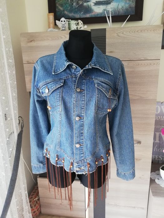 Modna katana / kurteczka jeansowa retro boho hippie Huilong Donnalo M