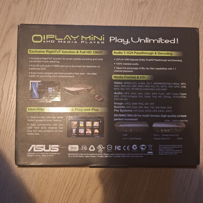 Leitor ficheiros video ASUS Mini player