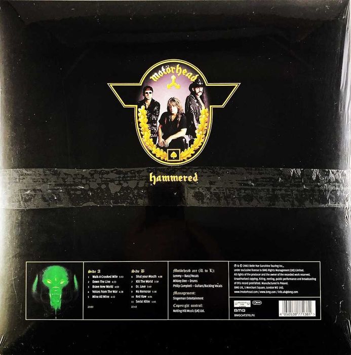 Motörhead - Hammered (2002/2022) Yellow & Black Splatter vinyl