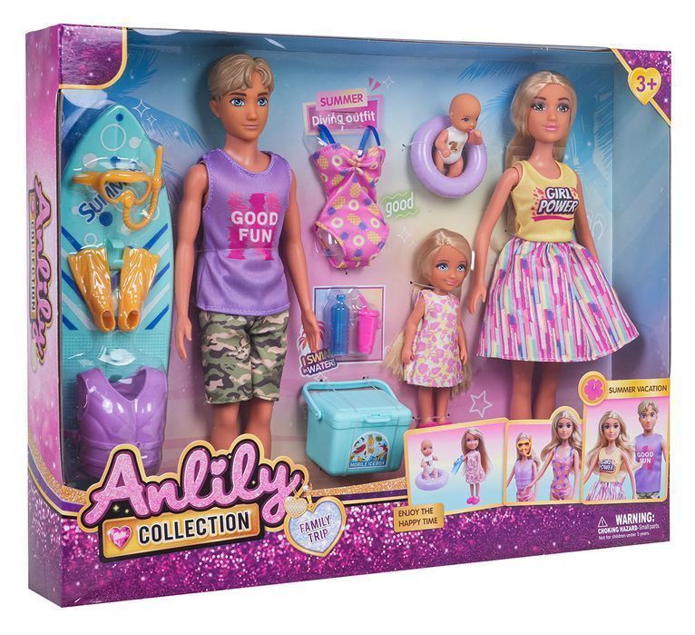 Zestaw Lalek, Rodzina Na Wakacjach + Akcesoria
