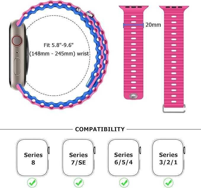 Anlinser Silikonowy sportowy pasek z do zegarka Apple Watch 41mm