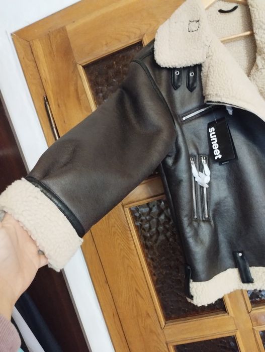 Kurtka zimowa z ekologicznej skóry