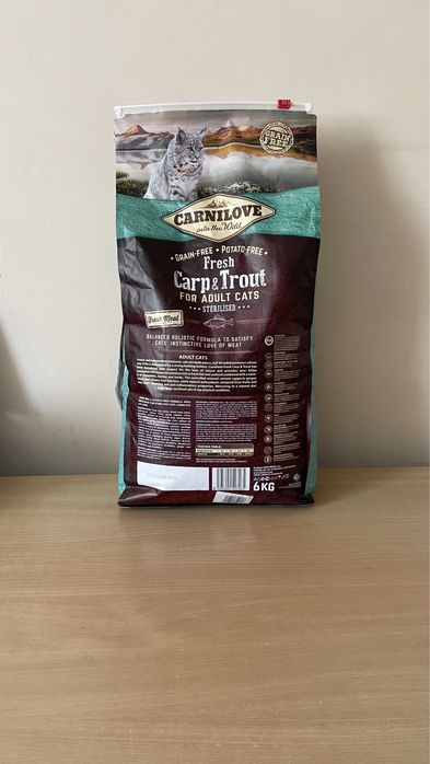 Carnilove Fresh Carp Trout 6кг,корм для дорослих котів карп форель