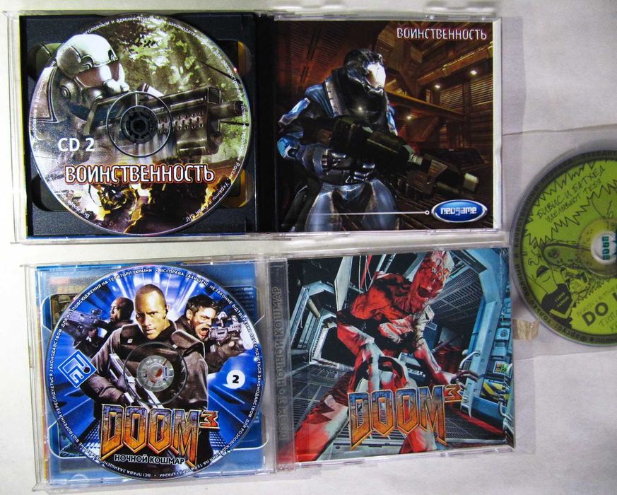 5 CD дисків ігор 2002-2006 Doom3 Nightmare, War Path, Бівіс та Баттхед