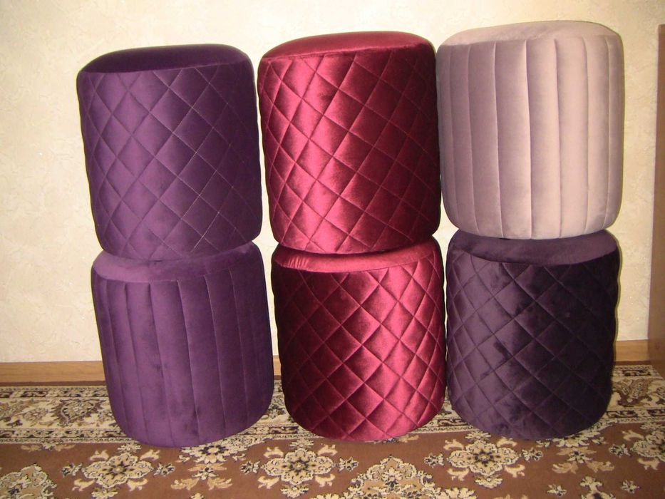 Пуф мягкий круглый велюровый