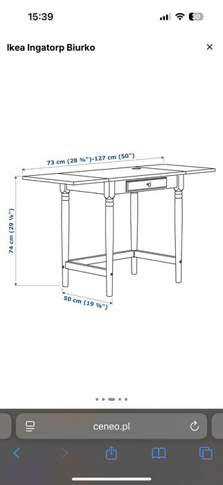 Ikea Ingatorp Biurko