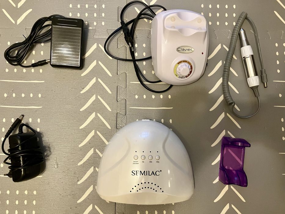 Zestaw frezarka do paznokci, lampa UV led