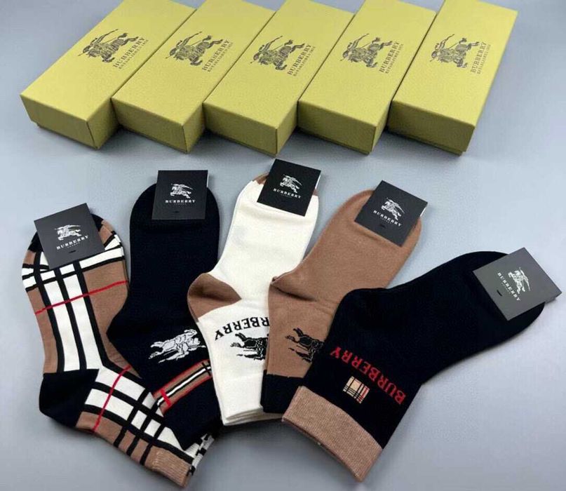 Meias Burberry para homem [5 pares] Algodão puro