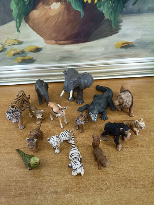 #67 Zestaw figurek zwierząt Schleich, Bully i Safari Ltd. – 16 szt. – guma