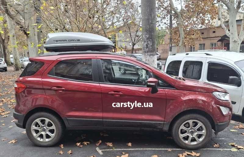 Автобокс на крышу дах Terra Drive 320 літрів сірий чорний матові 134х80х36 см нові уцінка пластик правосторонні Терра Драйв внутр 127x80x36 гарантія