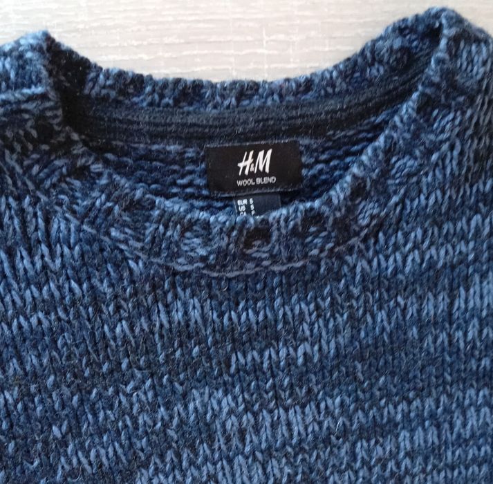Granatowy wełniany sweter , H&M, rozmiar S