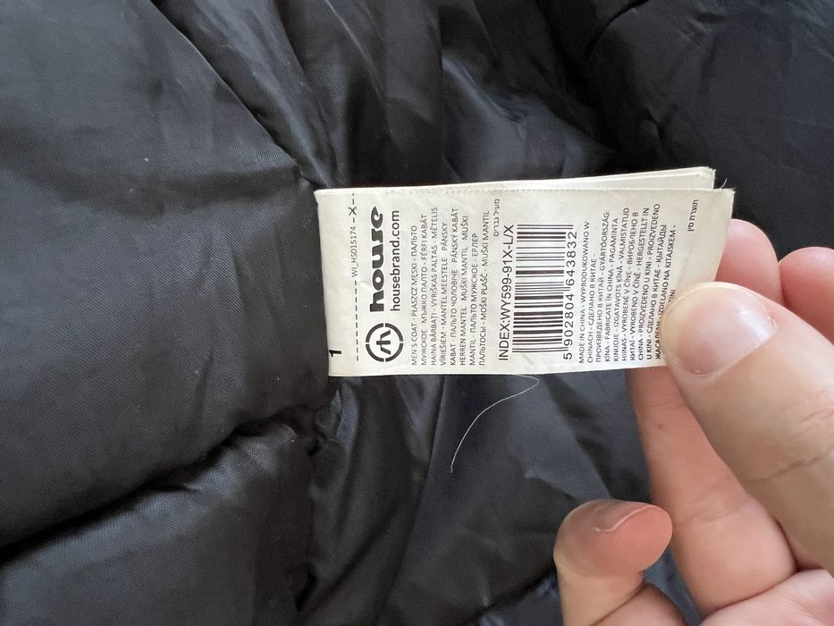 Płaszcz puchowy męski ciepły House L/XL z kapturem kurtka