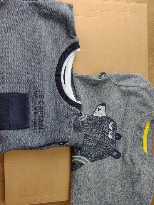 2 bluzki bawełniane dla dziecka z długim rękawem rozm 104