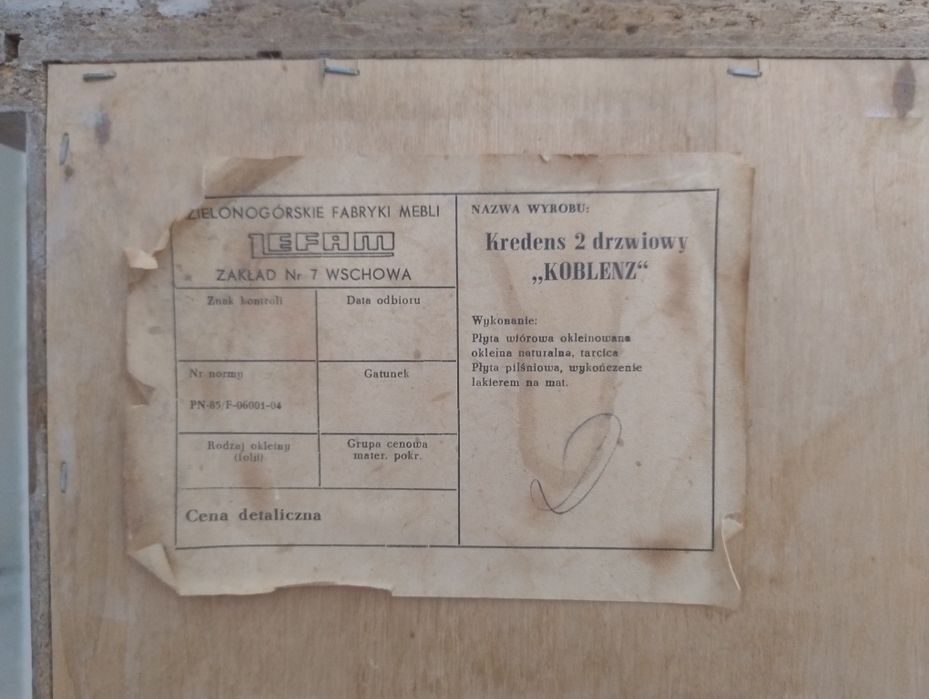 Stary Kredens dwudrzwiowy "KOBLENZ" PRL