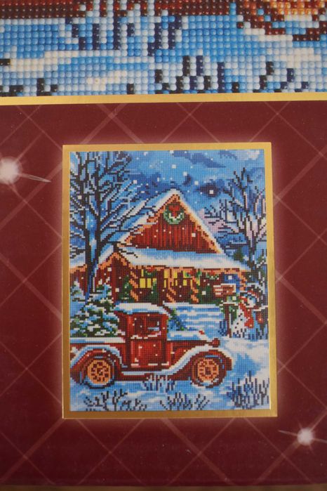 Haft obraz diamentowy mozaika brokatowe kamyki świąteczny obrazek