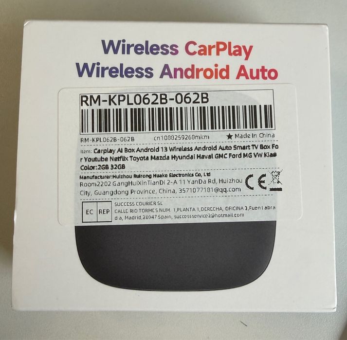 AiBox CarPlay android 13 2GBR Ram + 32. GB ROM