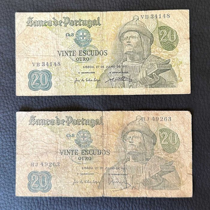 Lote 2 Notas - 20 Escudos - (1971)