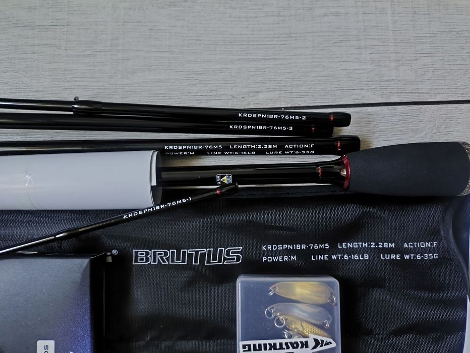 Набор KastKing, спиннинг Brutus, катушка Royale Legend lll, приманка