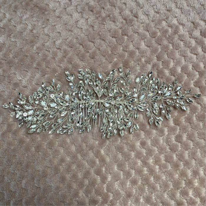 Duża ozdoba do włosów kryształki ślub