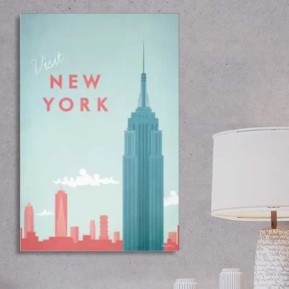 New York by Henry Rivers - Cartaz 50x70cm em tela de tecido