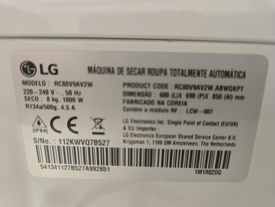 Maquina secar e lavar lg