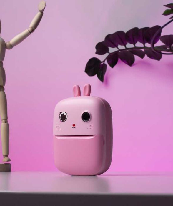Mini drukarka termiczna z aparatem fotograficznym i kamerą - różowa