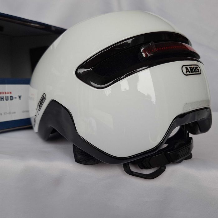 Kask rowerowy Abus Urban Hud-y LED Shiny White L 57-61cm