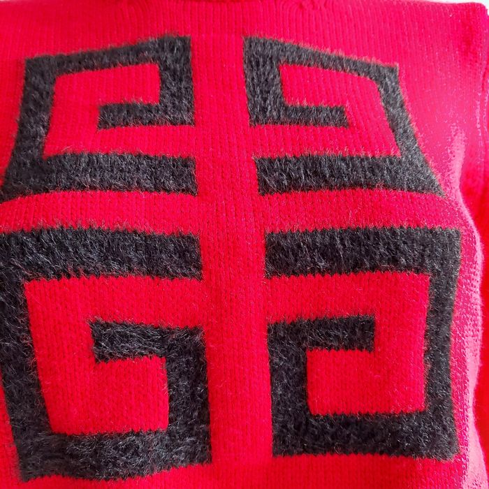 Ciepły sweter Givenchy rozmiar S ciemny czerwony