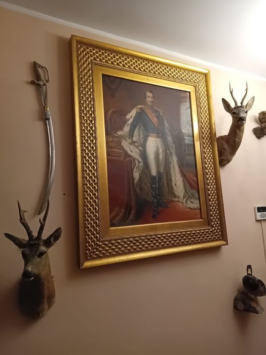 XX w Stara Kopia Portretu Napoleona III Winterhaltera Olej na Płótnie