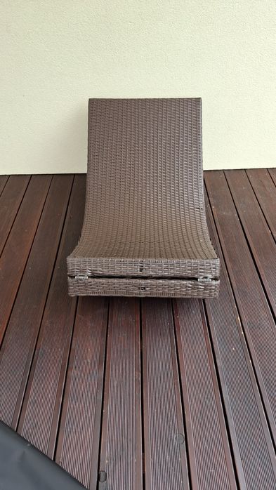 Leżak ogrodowy ratanowy