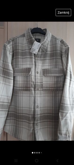 Koszula ciepła w kratę M/L H&M