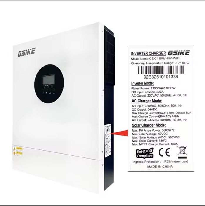 Наявність! Гібридний інвертор 11kw паралельний Gsike  (Anenji / Easun)