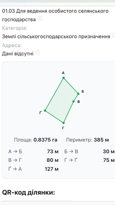 Продажї земельної ділянки  для комерції с. Шпильчина