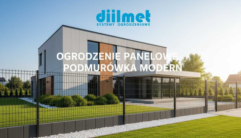 Panele ogrodzeniowe fi 5 / 153 + Podmurówka dwustronna GRAFIT