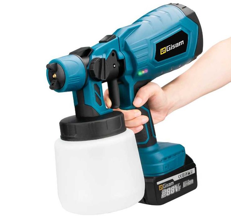 Pistola de pulverização elétrica sem fio com 2 baterias e carregador