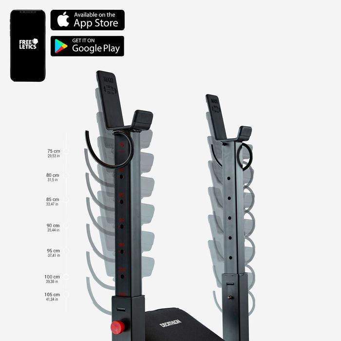 Banco de Musculação Supino Plano, Inclinável, com Suportes de Barra