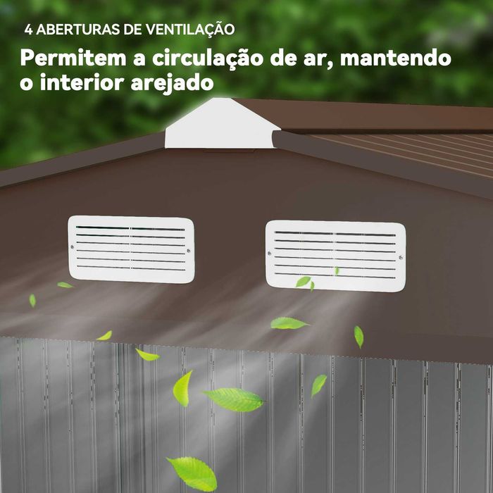 Abrigo exterior em aço galvanizado 277x195x192 cm