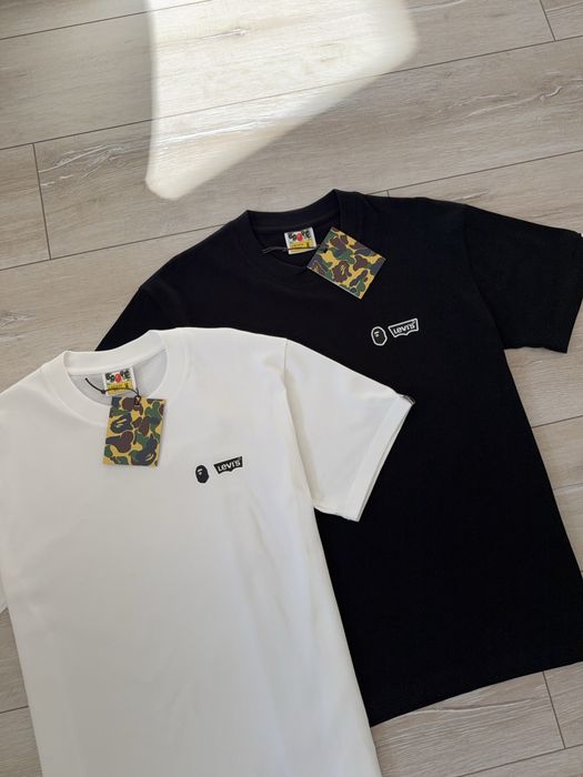 Футболка Bape & Levi's / футболка бейп левайс біла