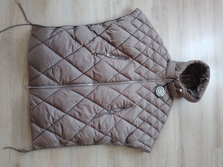 Kurtka ponczo z kapturem pikowana fango L/ XL r