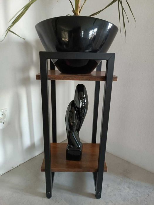 Stojak kwietnik loft metalowy półka