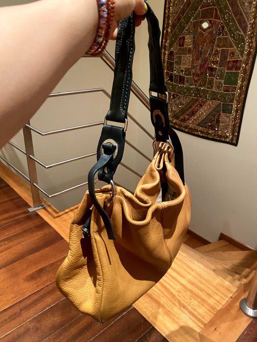 Genuine Leather Bag (Mala em couro europeu genuíno com alça resistente)