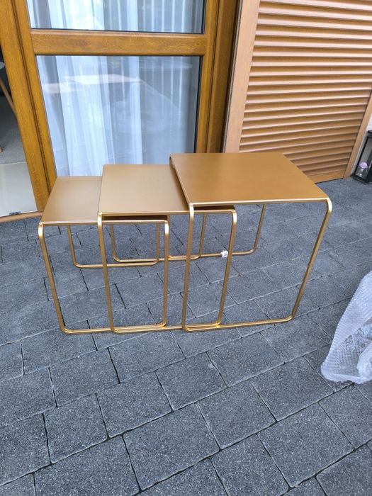 Komplet 3 stolików metalowych Nowe OKAZJA