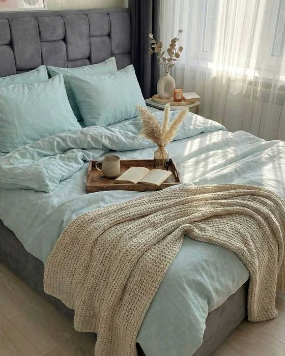 Постільна білизна Варена Бавовна. Колір М'ята, Тіффані. Власне пошиття