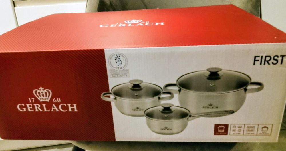 Nowy Zestaw garnków Gerlach First 6 el. (3+3)