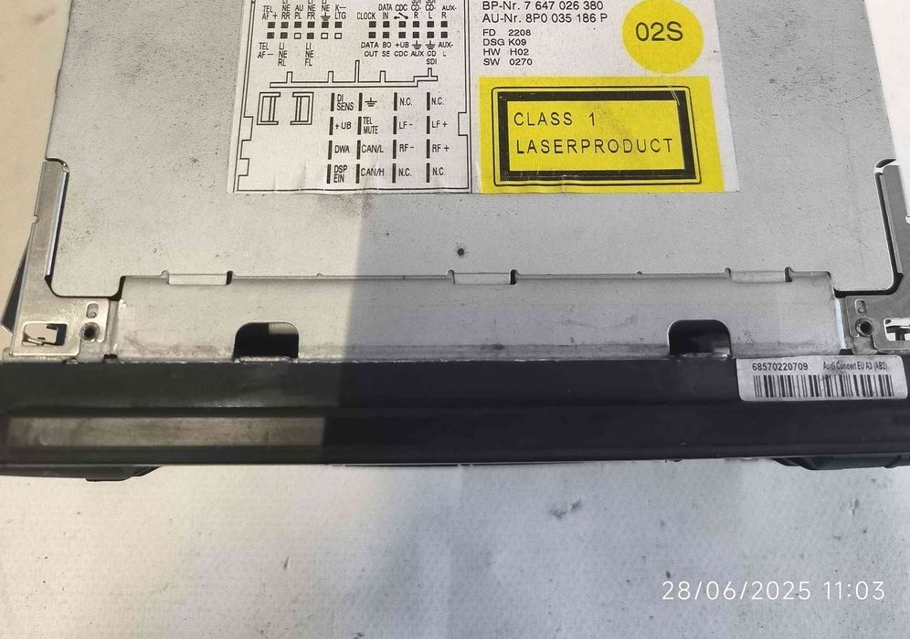 Rádio / Auto Rádio AUDI A3 Sportback 1.6 (75 kW / 102 cv) [09.2004 - 03.2013] 8P0035186P (OEM) | 8157647026380 (OEM)